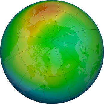 Arctic ozone map for 1984-12